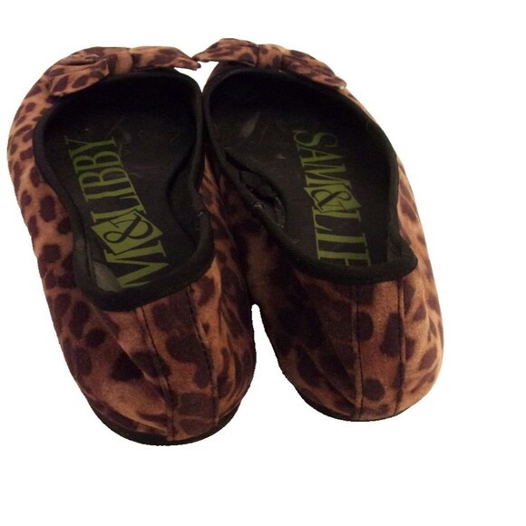 Sam and Libby Vintage Leopard Pattern Flats Large Bow Sz. 8 1/2 - Picture 2 of 7